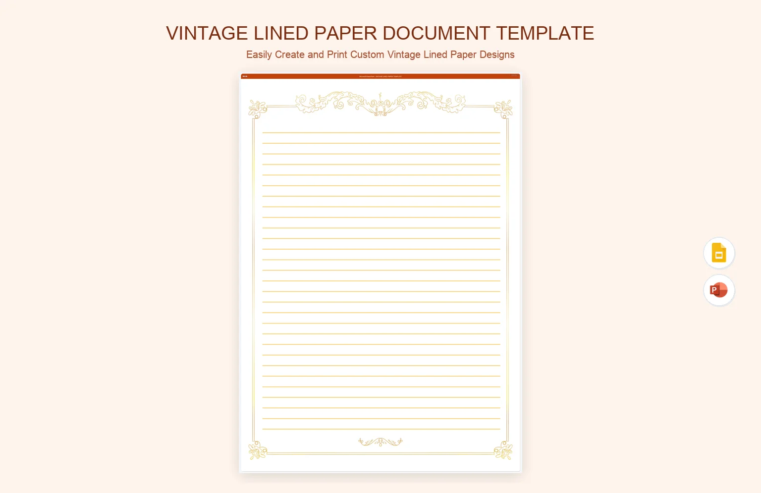 Vintage Lined Paper Document Template product preview thumbnail