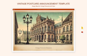 Vintage Postcard Announcement Template product preview thumbnail