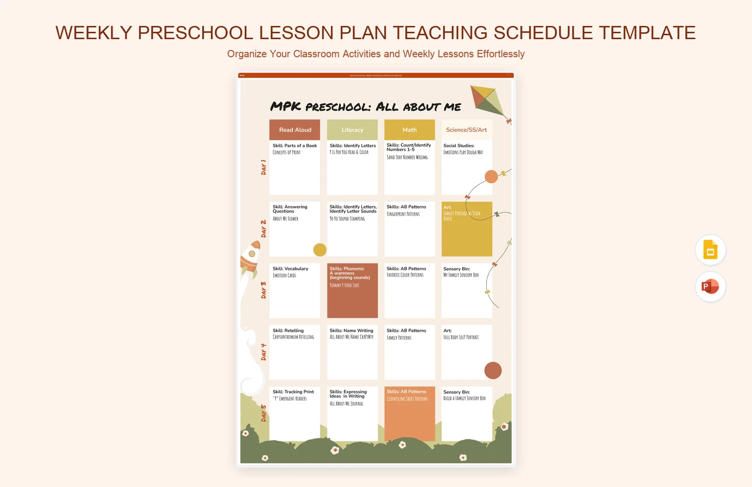 Weekly Preschool Lesson Plan Teaching Schedule Template product preview thumbnail