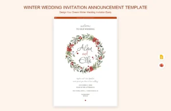 Winter Wedding Invitation Announcement Template product preview thumbnail