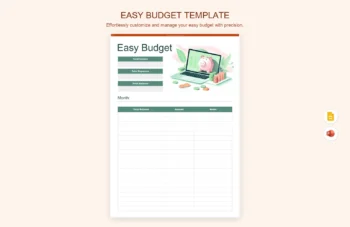 Easy Budget Template product preview thumbnail