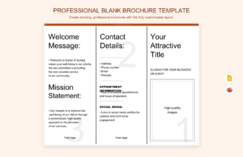 Professional Blank Brochure Template product preview thumbnail