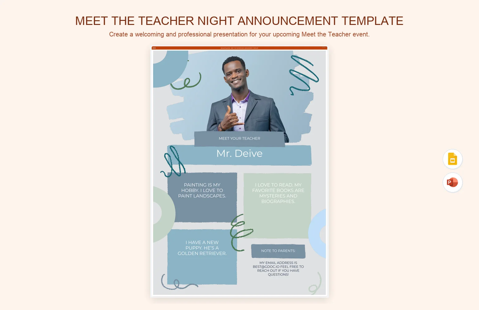 Meet The Teacher Night Announcement Template product preview thumbnail